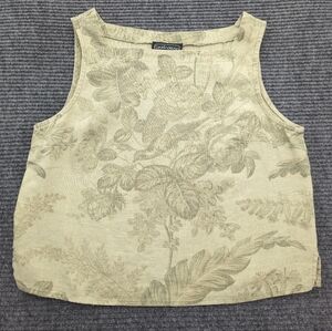 Vintage Made In USA Linen Crop Top Womens S, CoconutGirl, Minimalist, CleanGirl